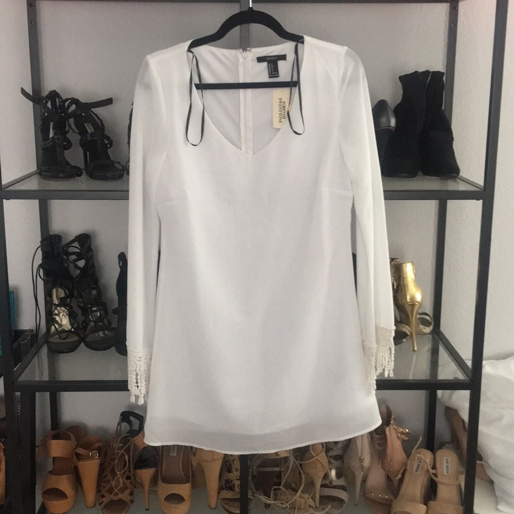 NWT Long Sleeve White Mini Dress